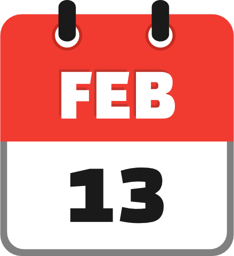 February 13 PNG Image