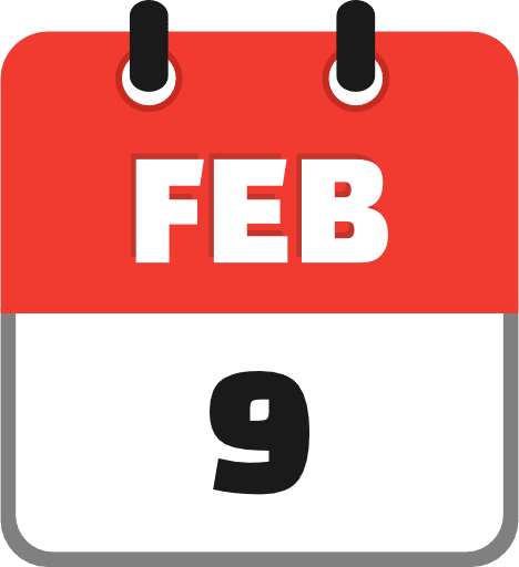 February 9 PNG Image