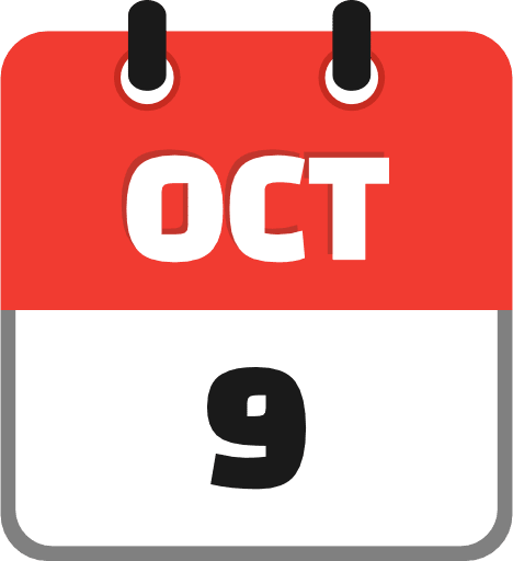 October 9 PNG Image