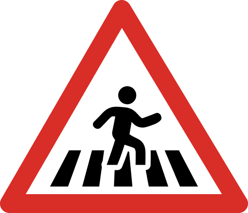 Zebra Crossing Sign PNG Image