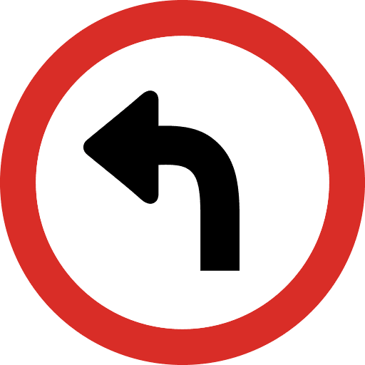 Left Turn Sign PNG Image