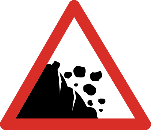 Rocks Falling Sign PNG Image