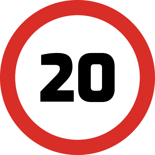 Speed Limit 20 Sign PNG Image