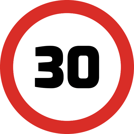 Speed Limit 30 Sign PNG Image