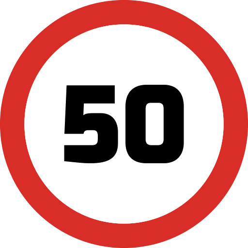 Speed Limit 50 Sign PNG Image