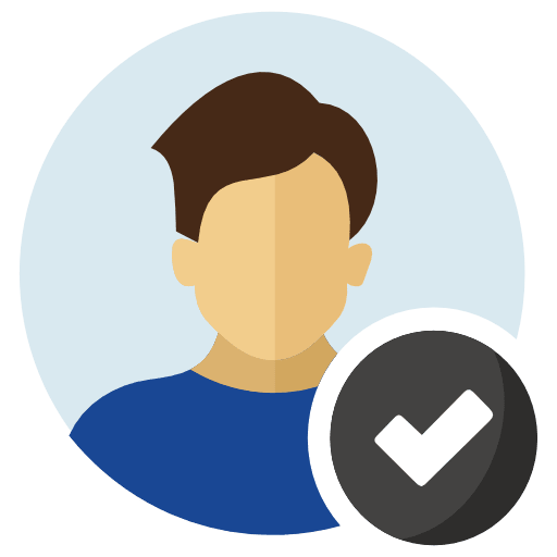 Checkmark Male User Color PNG Image