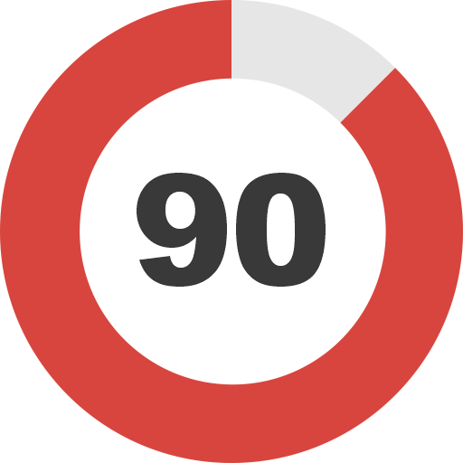 90 Percent PNG Image