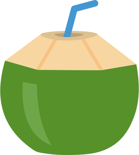 Coconut With Straw PNG Image
