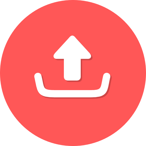 Upload Round Color Red PNG Image