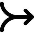 Two Arrows Merging Into One Bold Right