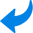 Curved Arrow Back Blue icon