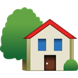 House Emoji With Tree Icon Free Photo icon