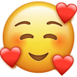 Smile Emoji With Hearts Free Icon