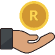 Money Receiving African Rand Color icon