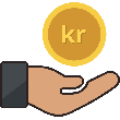 Money Receiving Swedish Krona Color icon
