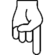 Down Hand Pointer Black icon