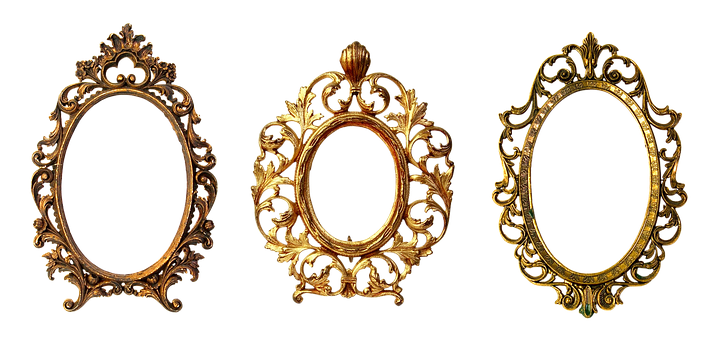 round gold frame png