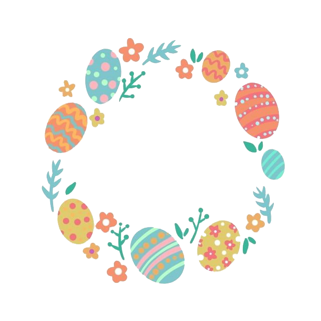 Easter banner vector template. Golden frame png. Easter eggs png. Easter  card, web banner. Stock Vector