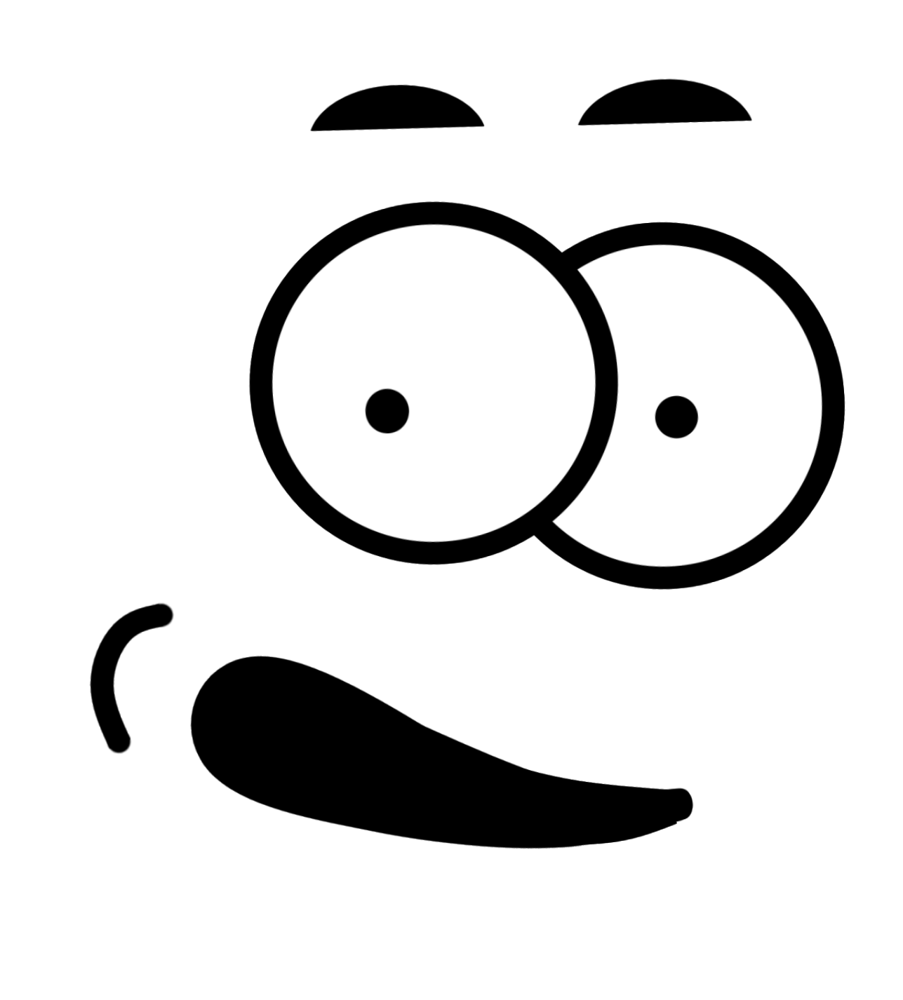 Scared Face Png , Png Download - Scared Face Clipart Black And