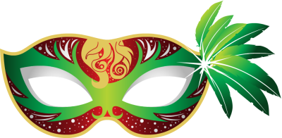 Maschera Carnevale Verde Smeraldo Piumr-Green Carnival Mask Stock Vector