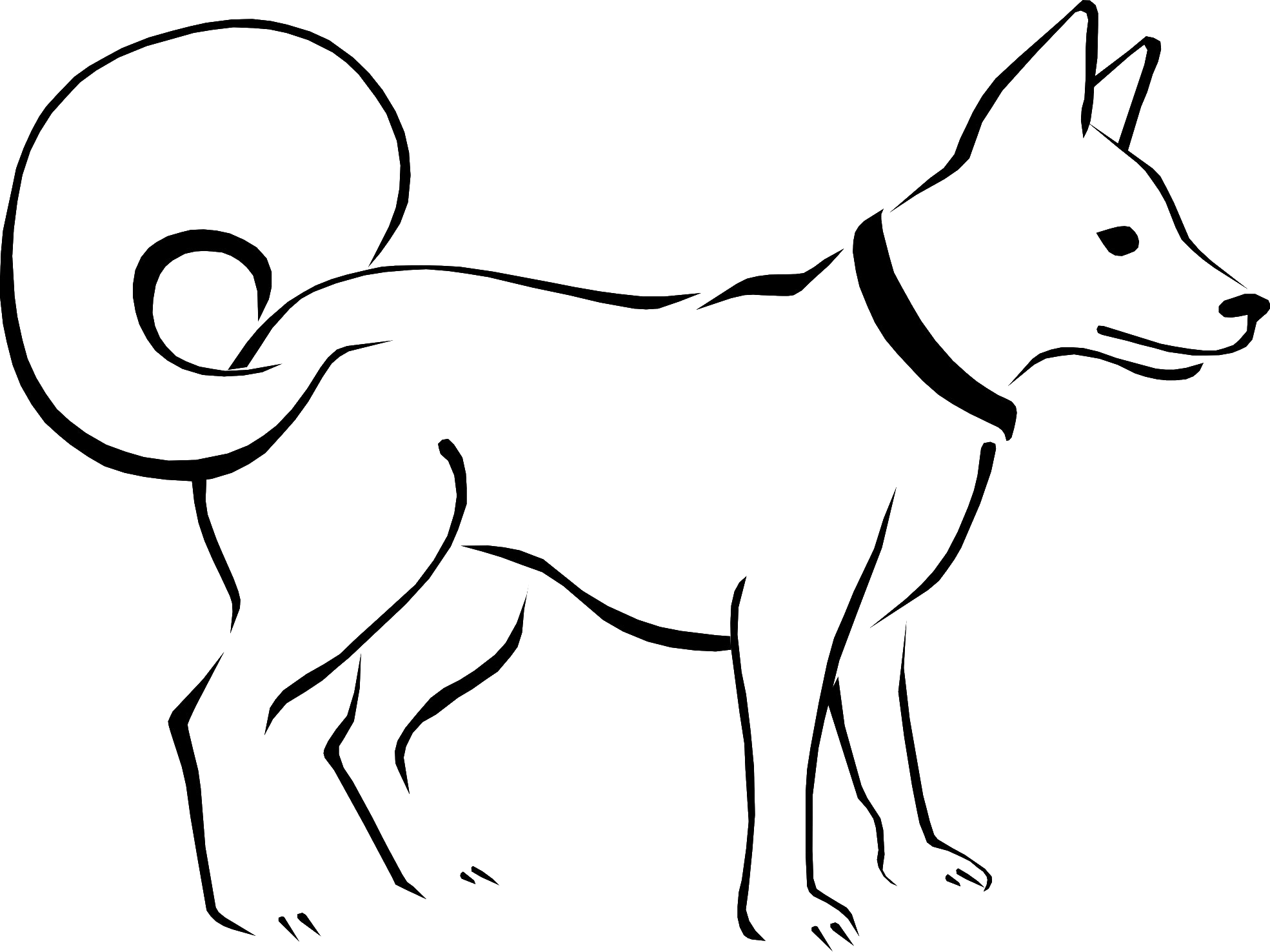 dog clipart black and white png