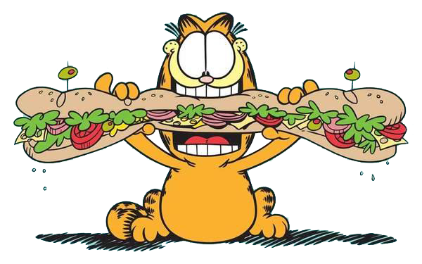 garfield eating