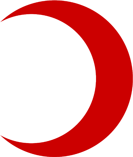 Half moon icon (png symbol) red