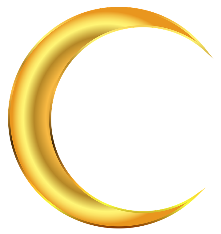 Golden crescent moon 24192236 PNG