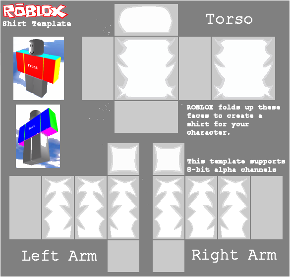 Roblox Shaded Shirt Template PNG Transparent Image