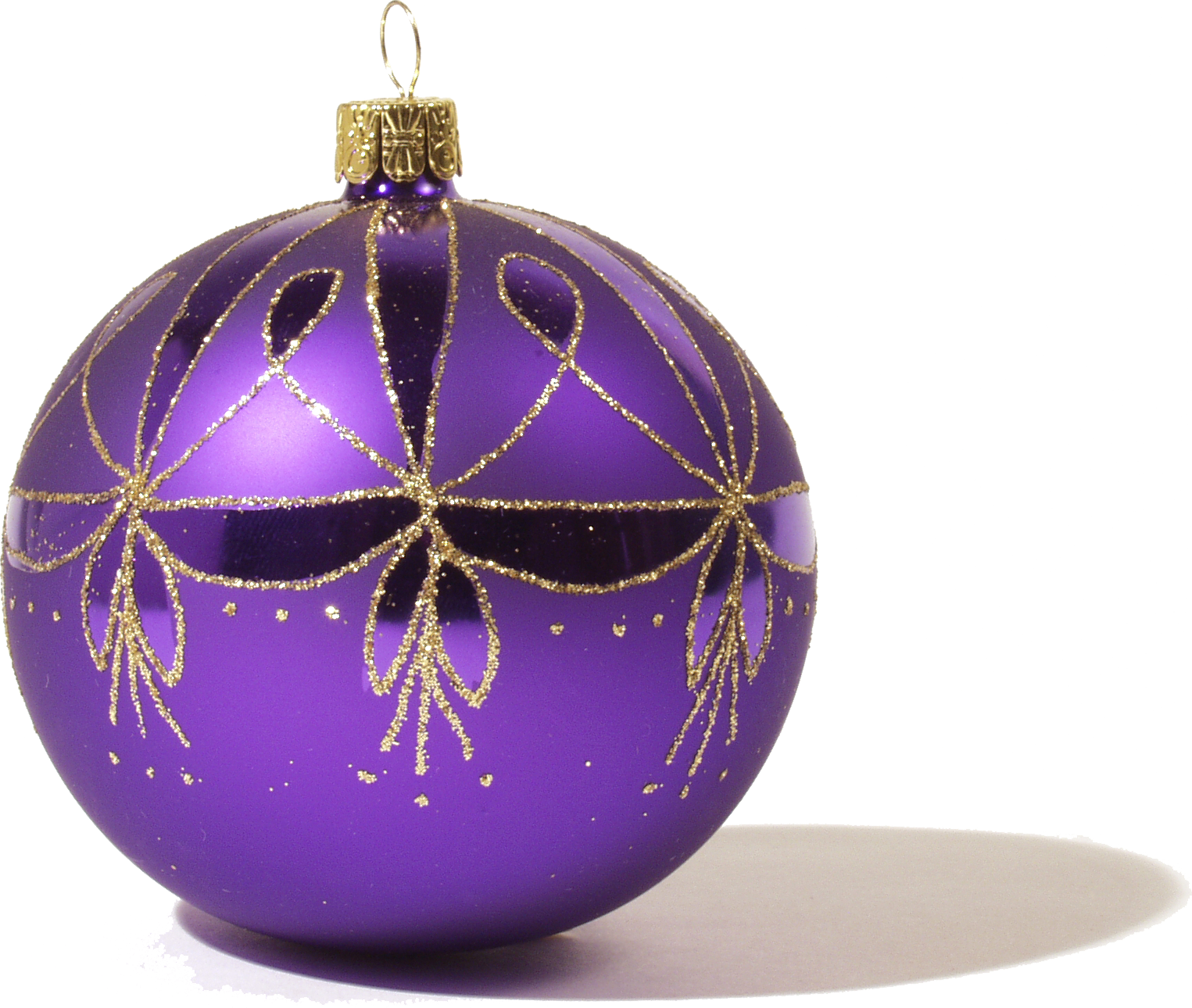 Holiday photo background of purple Christmas ornaments