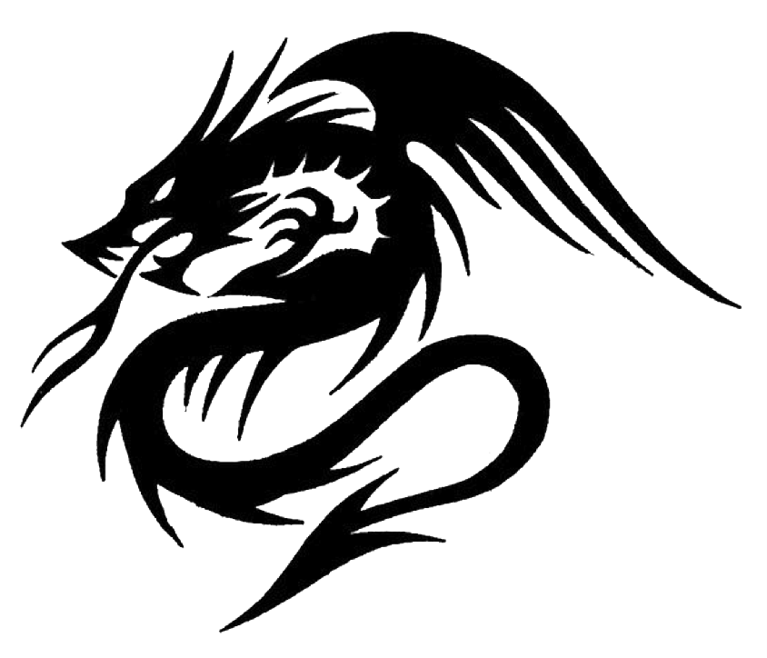 Dragon Tattoo Design - White background - PNG File Download High Resolution