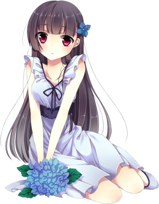 Anime Girl With Brown Hair And Blue Eyes Png , Png - Anime Girl Brown Hair  Blue Eyes, Transparent Png , Transparent Png Ima…