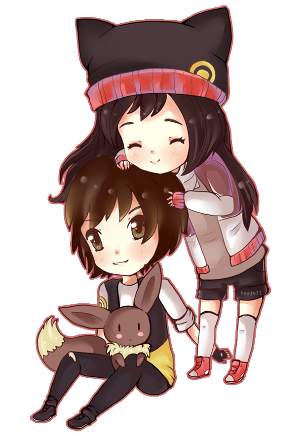 chibi wolf couple