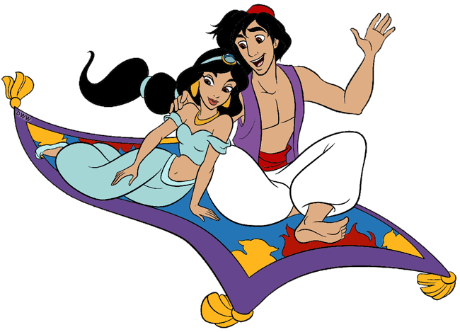 aladdin and jasmine on carpet