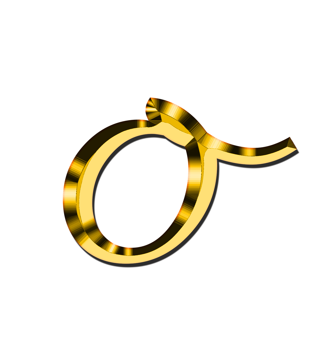 the letter o in gold