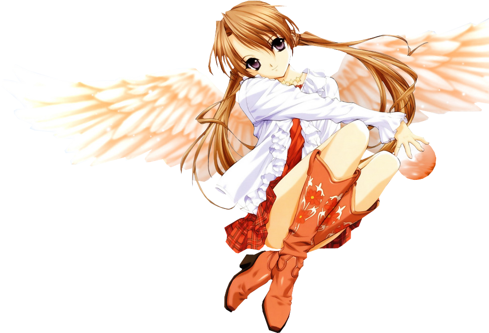 anime angel with brown hair