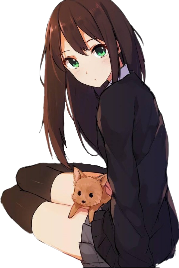 Anime Girl With Brown Hair And Blue Eyes Png , Png - Anime Girl Brown Hair  Blue Eyes, Transparent Png , Transparent Png Ima…