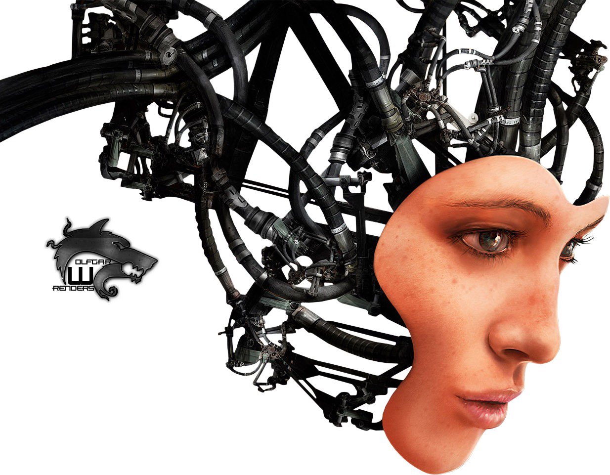 cyborg head png