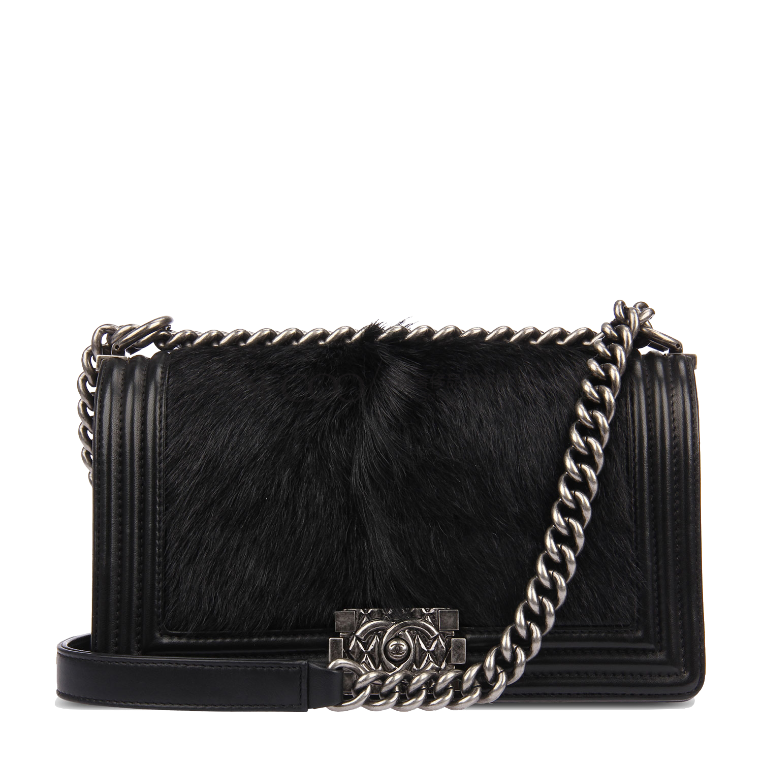 Download Fashion Leather Bag Black Handbag Chanel HQ PNG Image in different  resolution