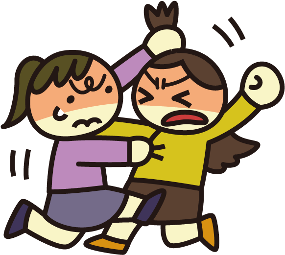 girls fighting clipart