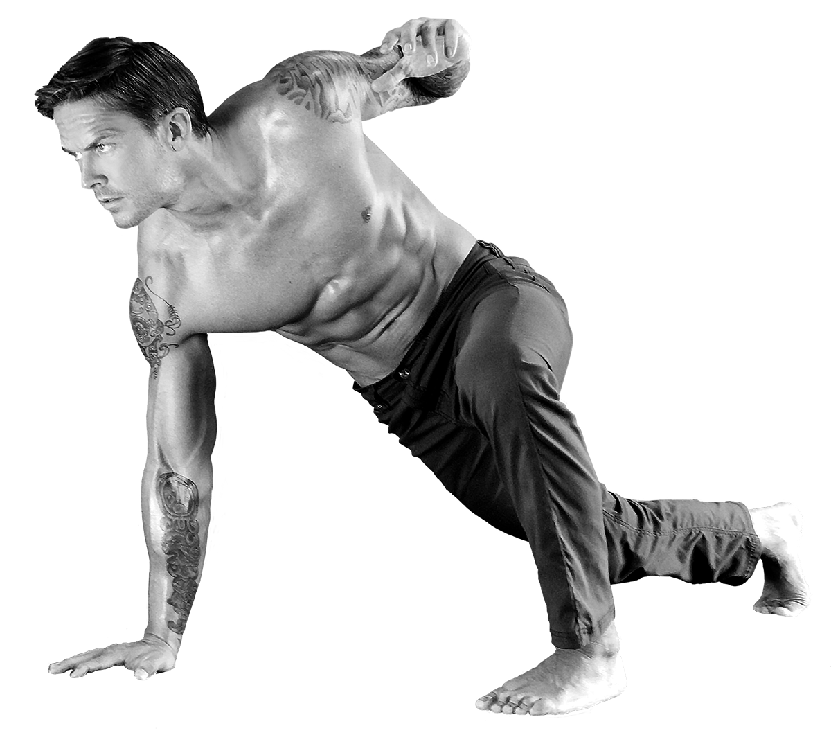 Young Caucasian Male Model Action Motion Workout PNG - Fitness - Gym