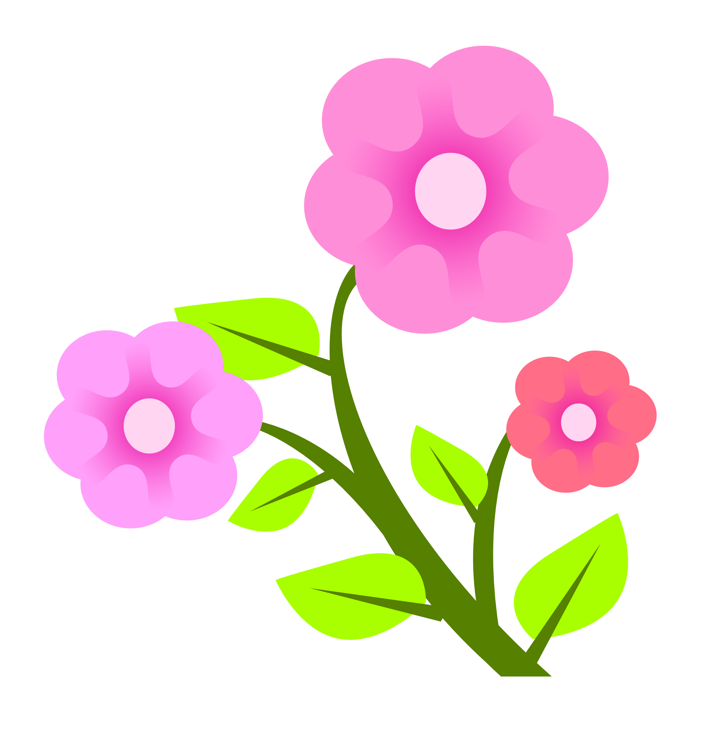 pink flowers clipart