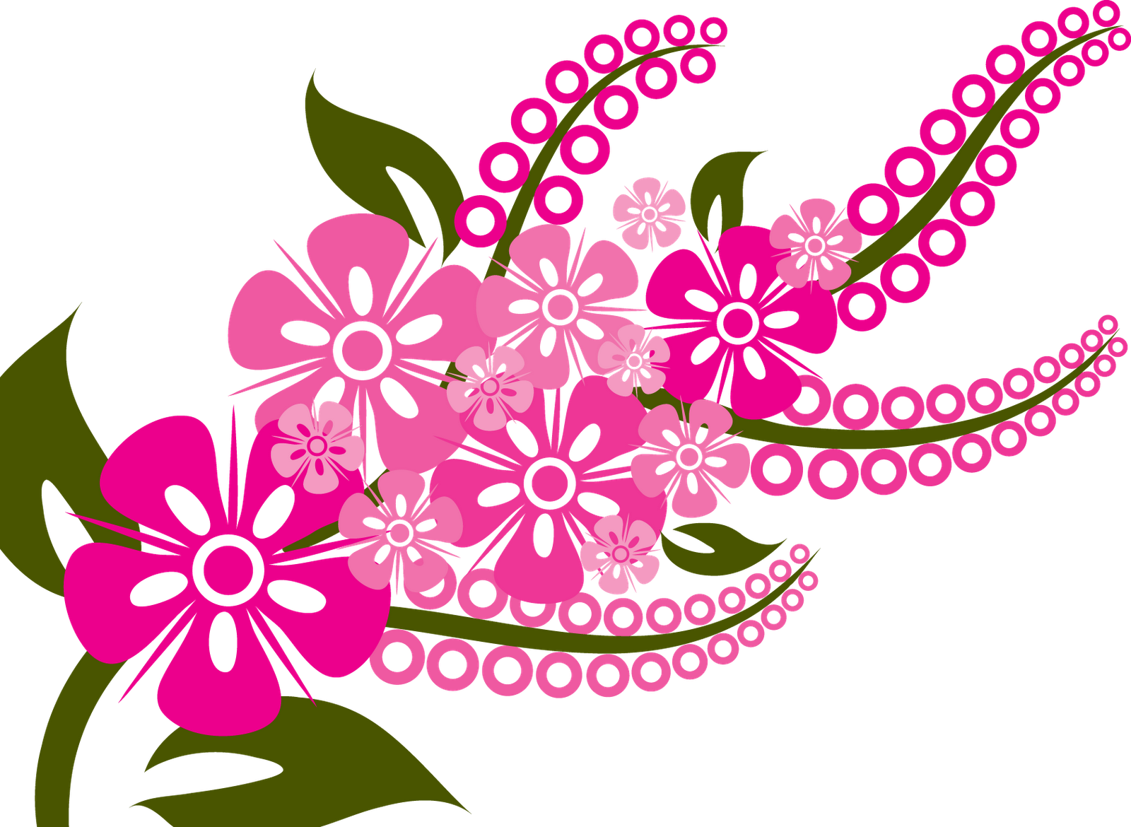 pink flowers clipart