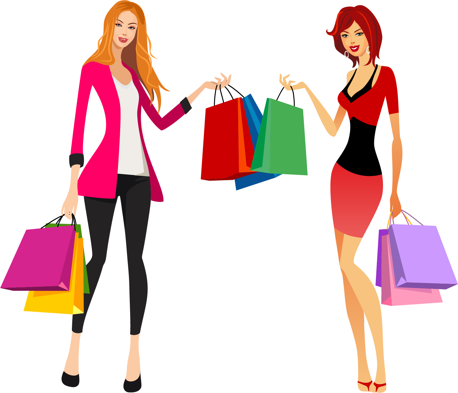 girl shopping clipart