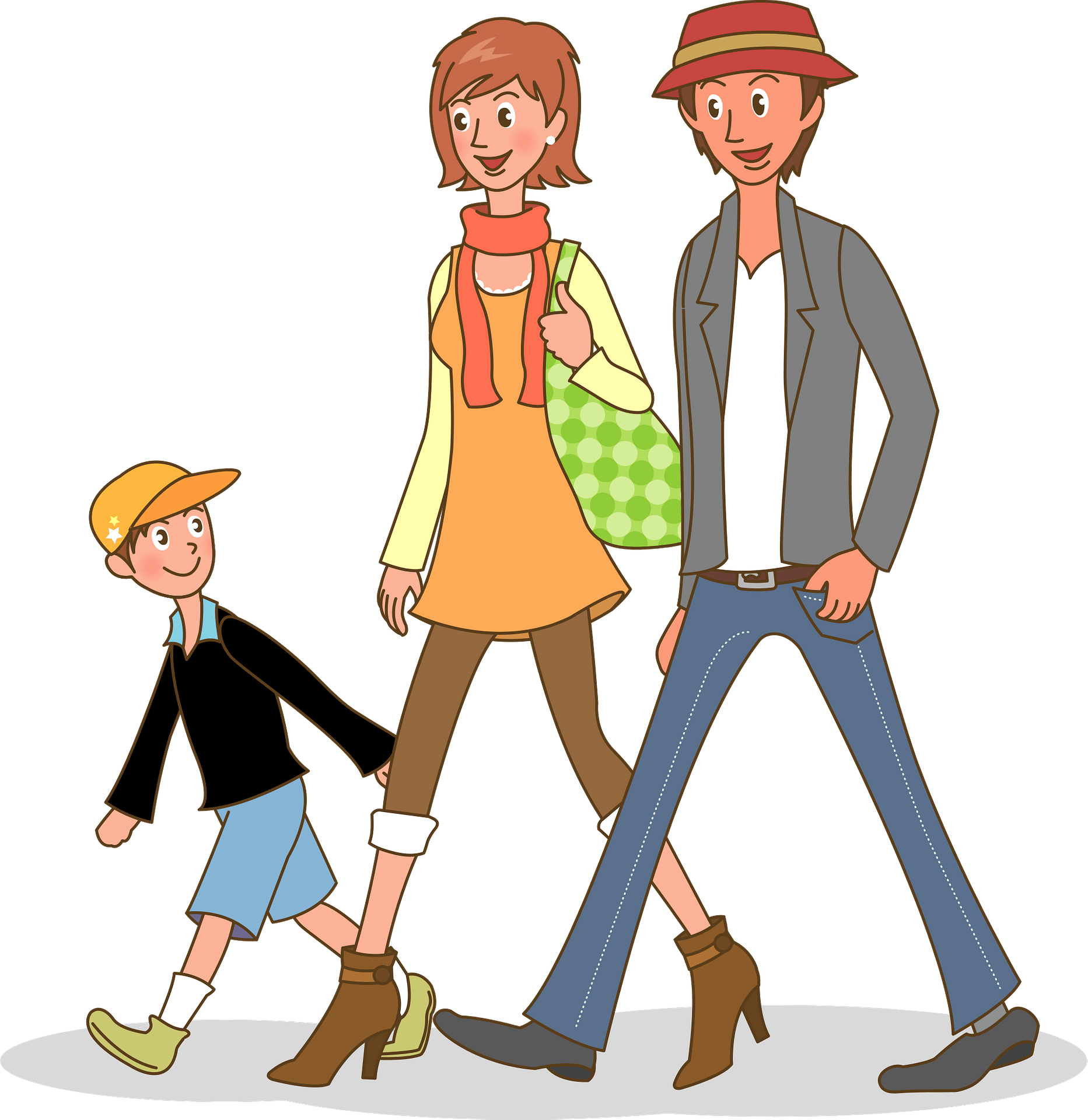 Download Walking Vector Pic Family PNG File HD HQ PNG Image