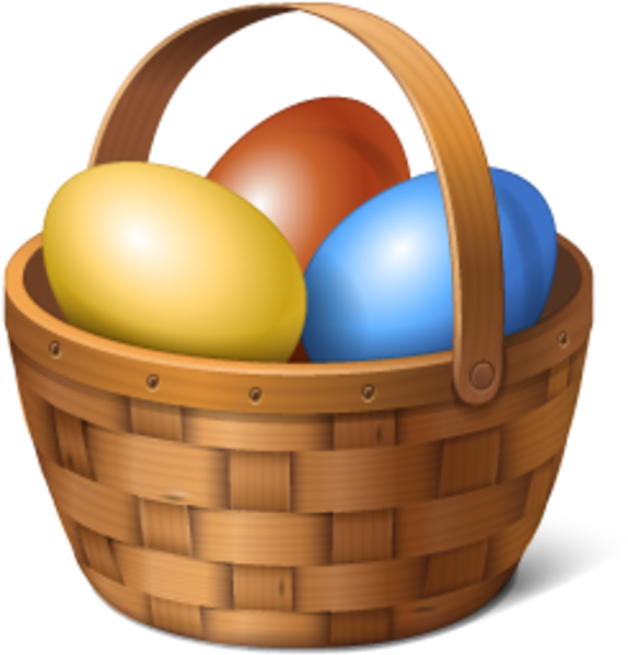 Easter Eggs in Basket PNG Transparent Clipart​