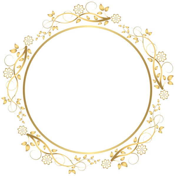 Download Golden Round Frame Photo HQ PNG Image