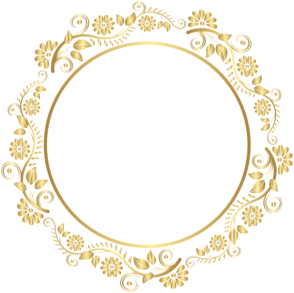 Download Floral Golden Circle Border Photos HQ PNG Image | FreePNGImg