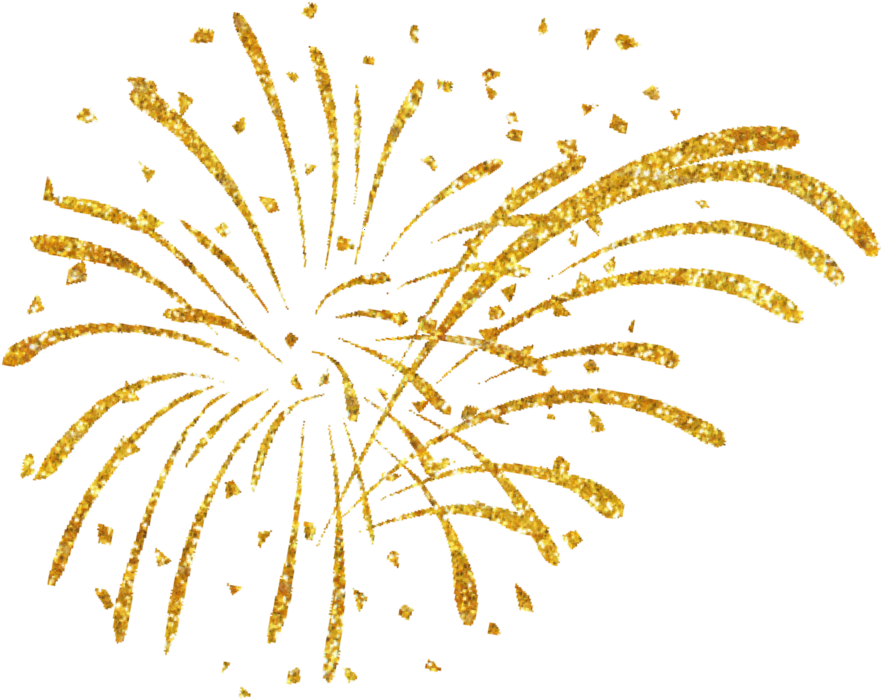 gold fireworks png