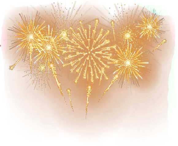 gold fireworks png